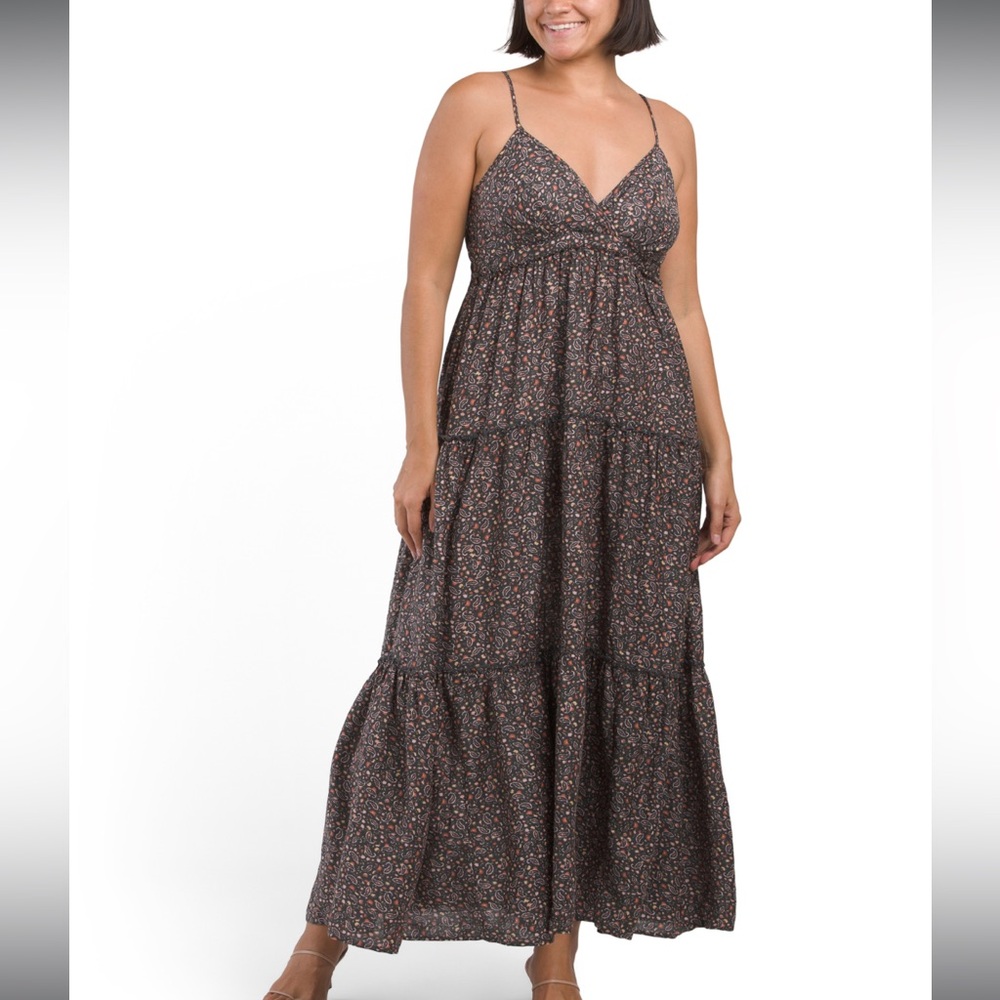 Lucky Brand Paisley Tiered Maxi Dress